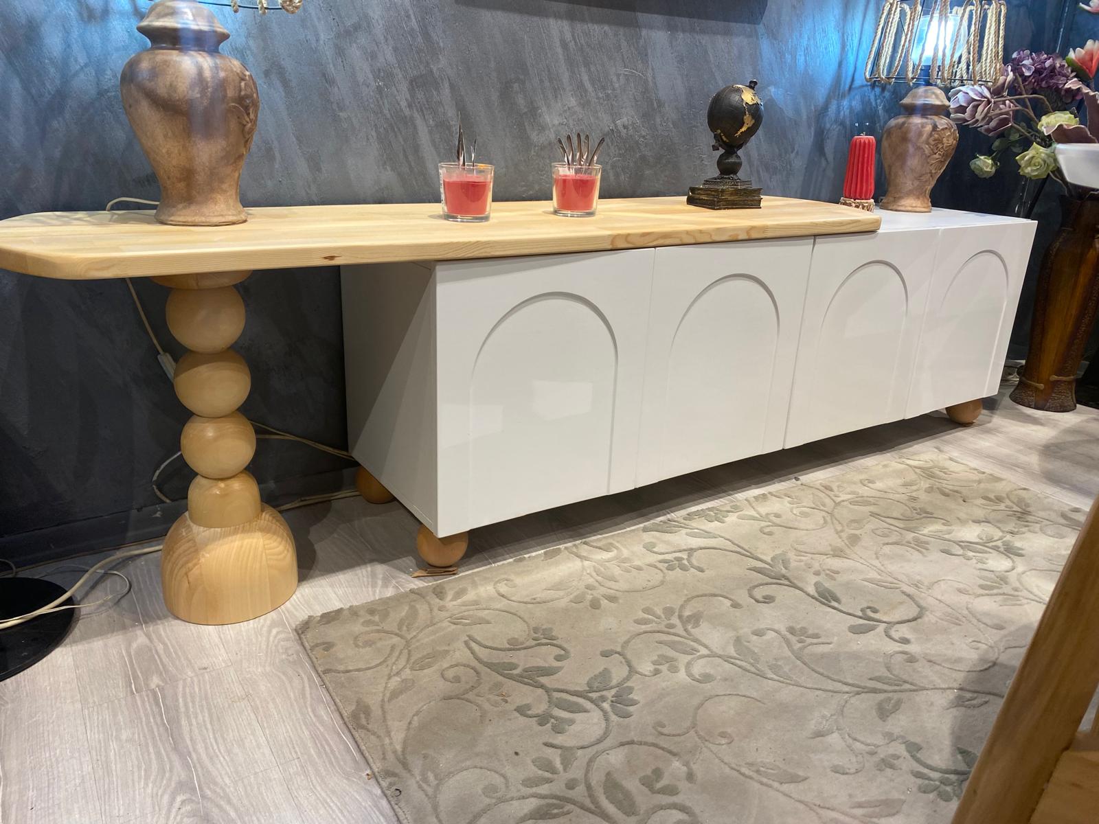 Roma Kemerli Özel İmalat Konsol (Krem & Gold)