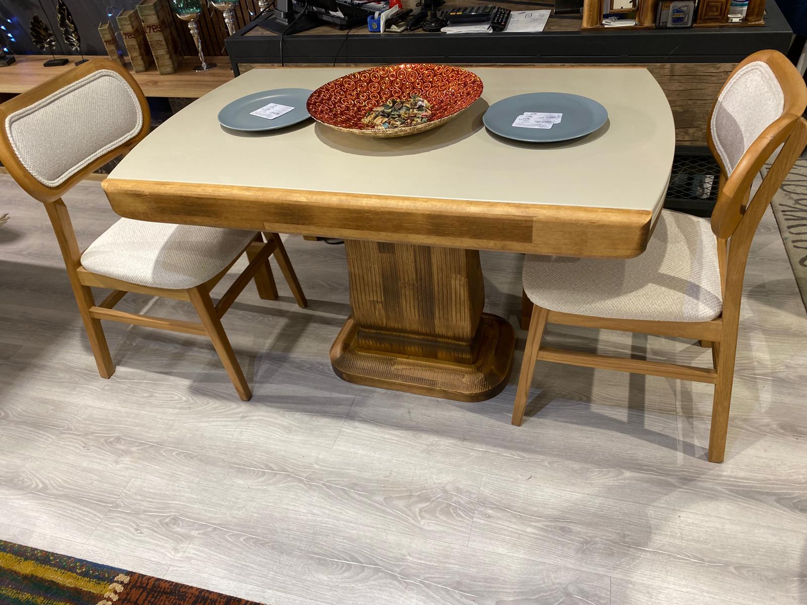 Toscana Doğal Ahşap Oval Masa & Sandalye Takımı