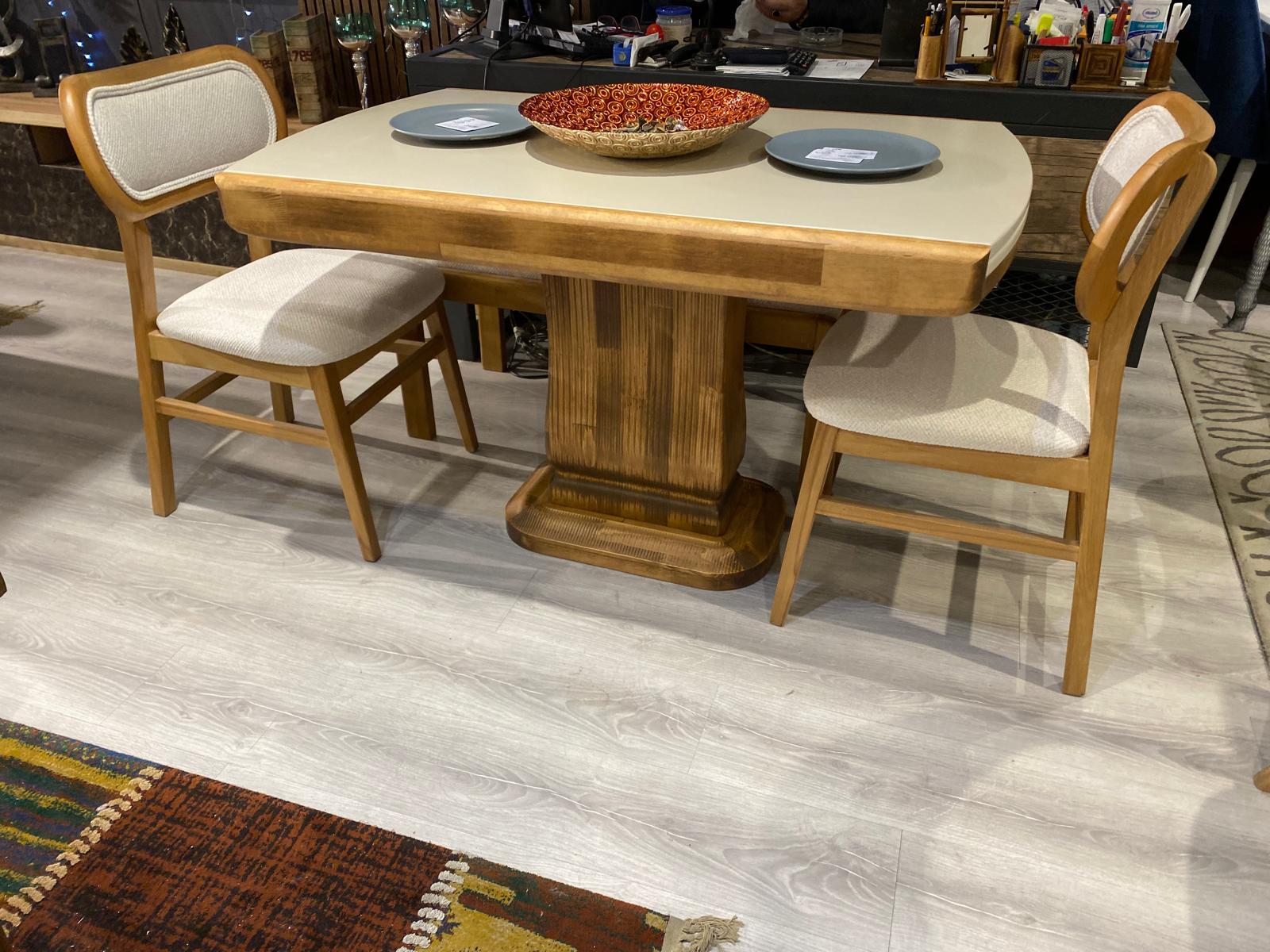 Toscana Doğal Ahşap Oval Masa & Sandalye Takımı - Ürün Görseli 2